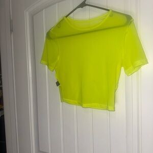 Neon Yellow Sheer Women's Top